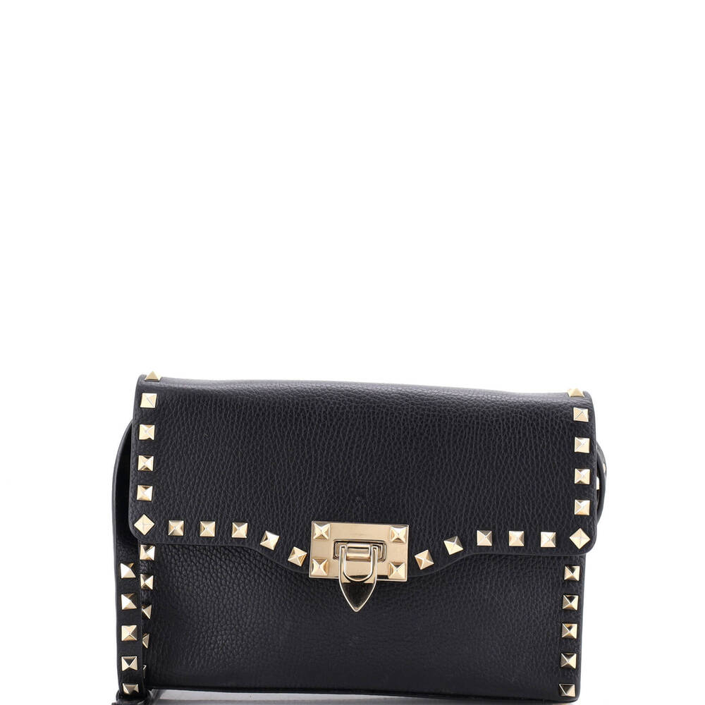 Valentino Garavani Medium Rockstud Flip Lock Flap Bag Leather
